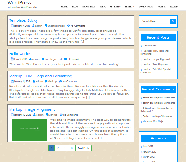 Unik theme screenshot