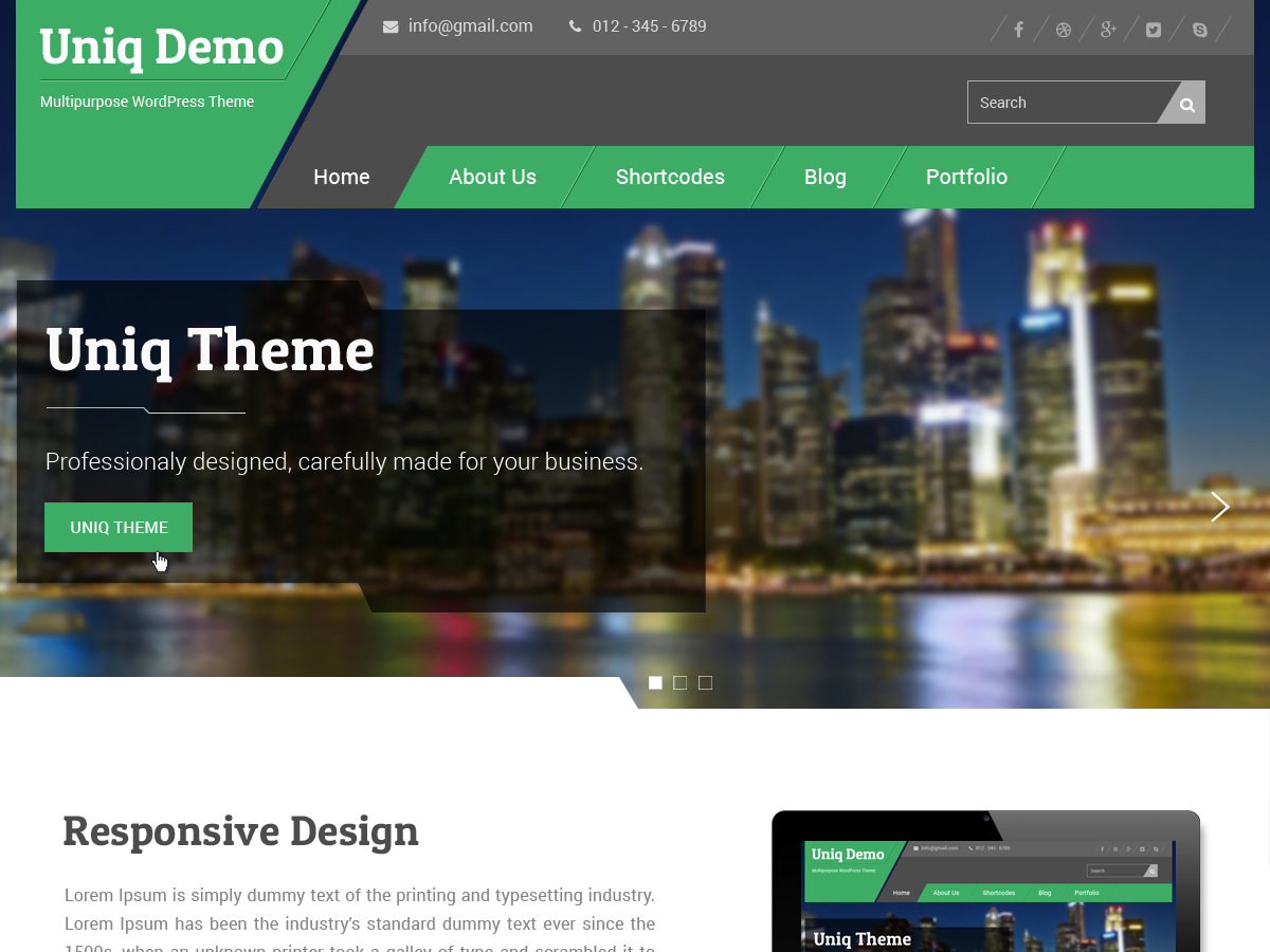 Uniq theme screenshot