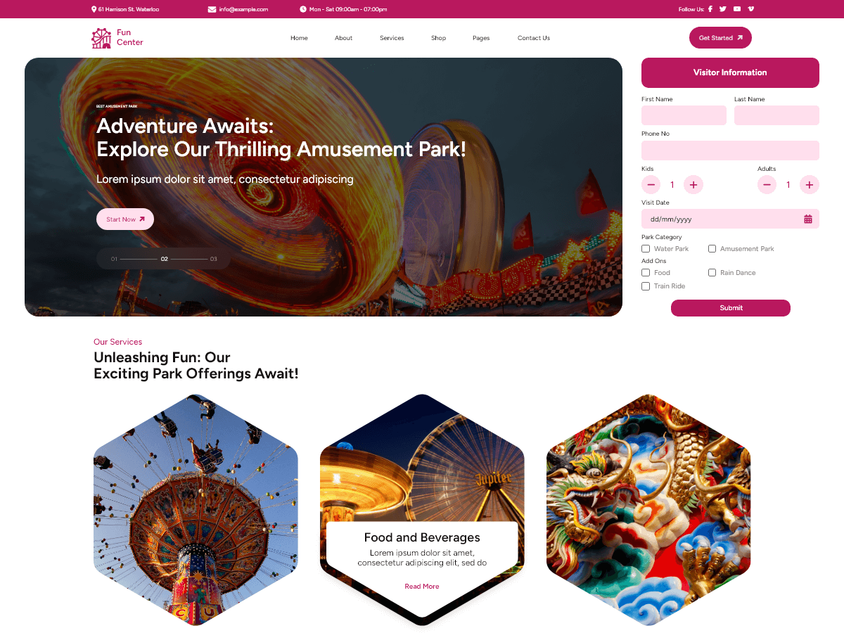 Unique Fun Center theme screenshot