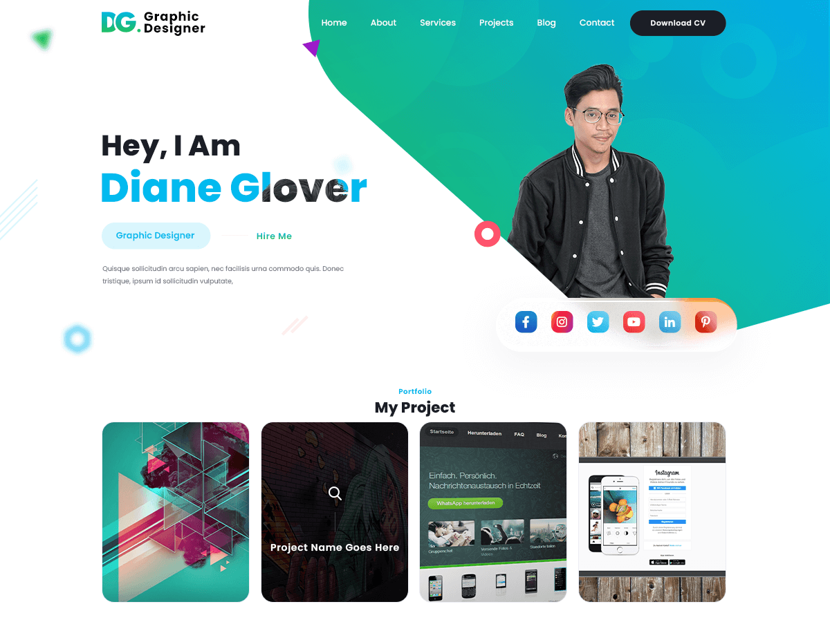 Unique Graphic Designer theme screenshot