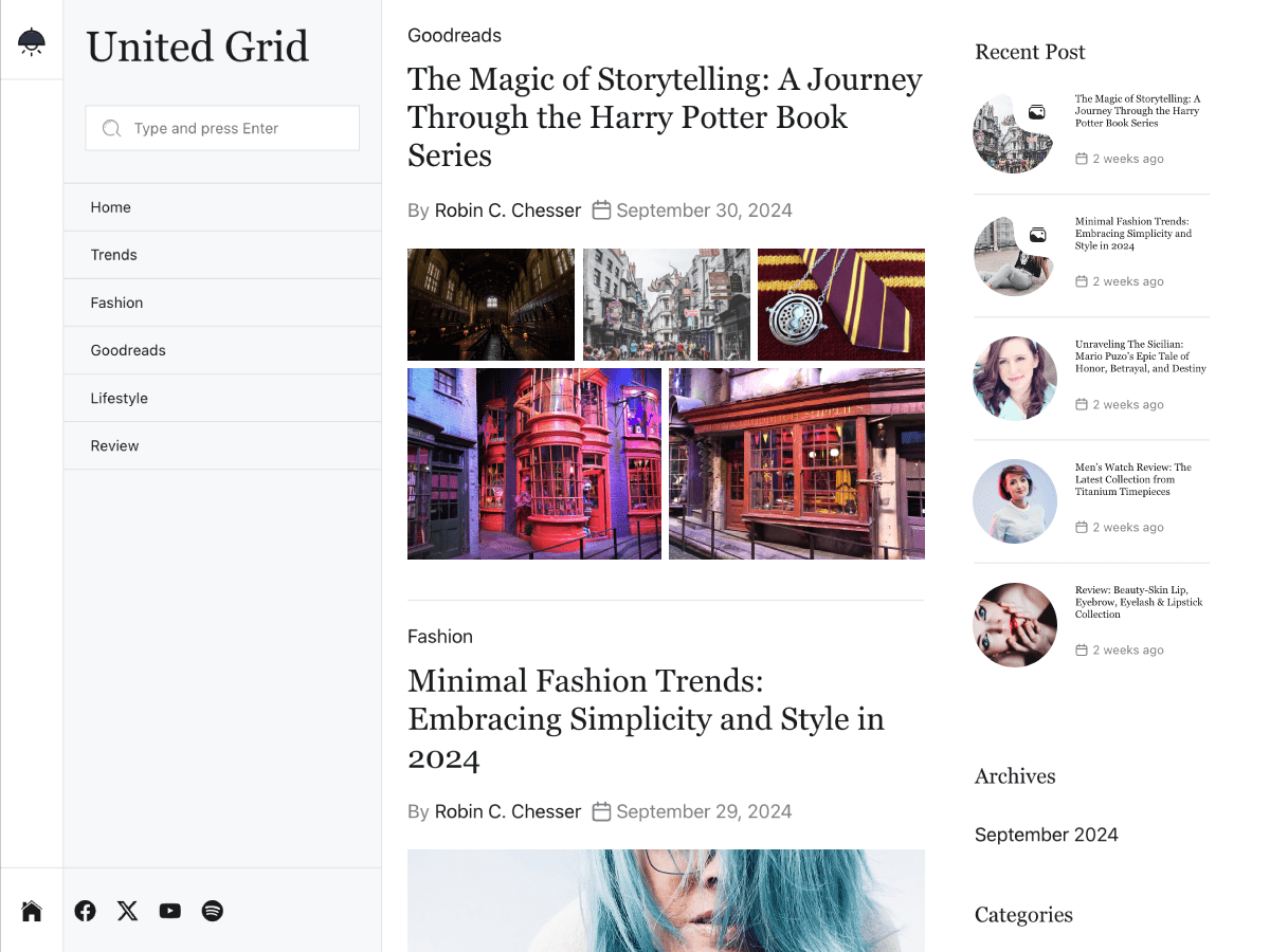 United Grid theme screenshot