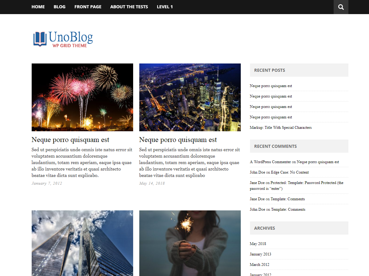 UnoBlog Lite theme screenshot