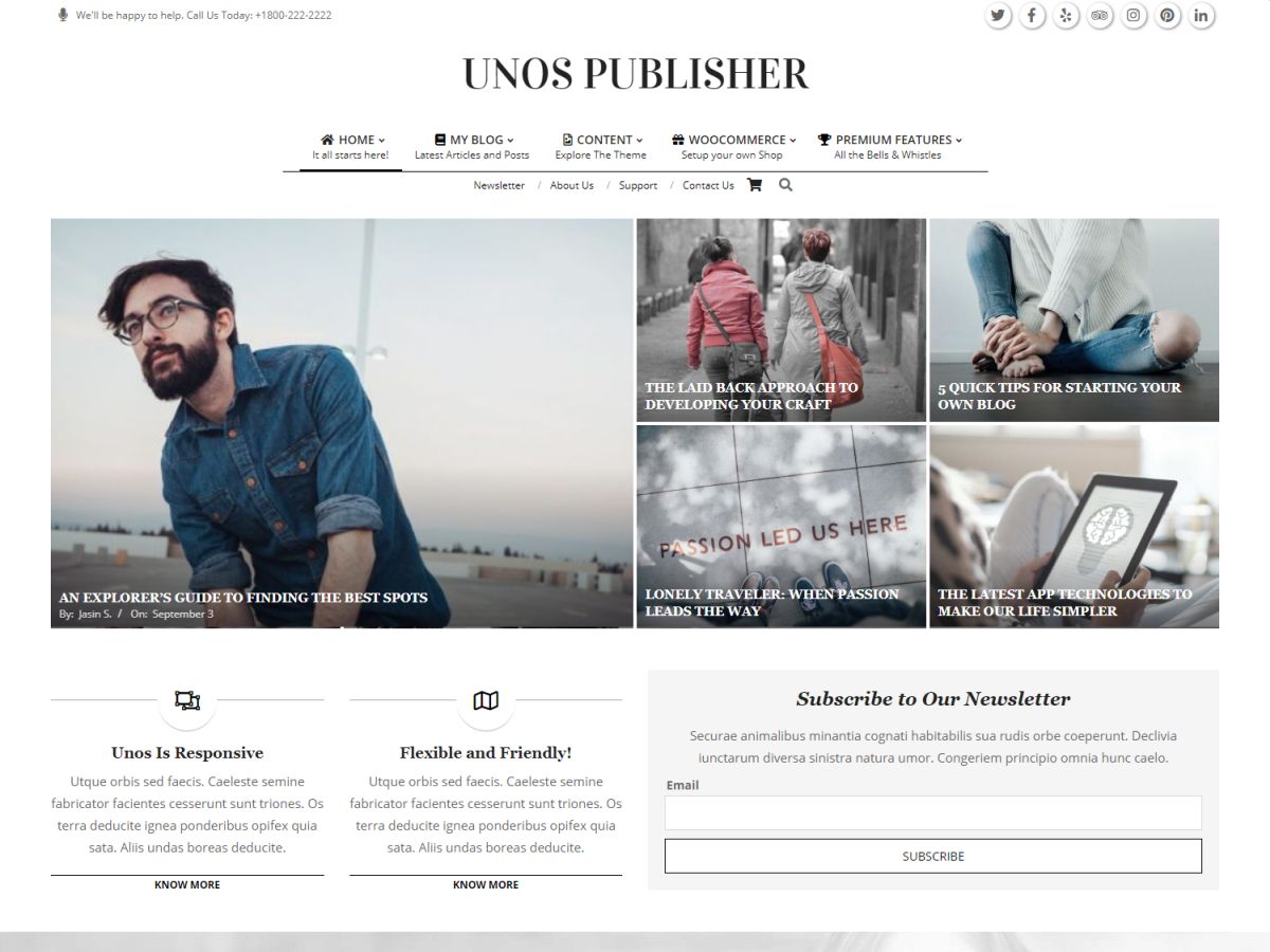 Unos Publisher theme screenshot