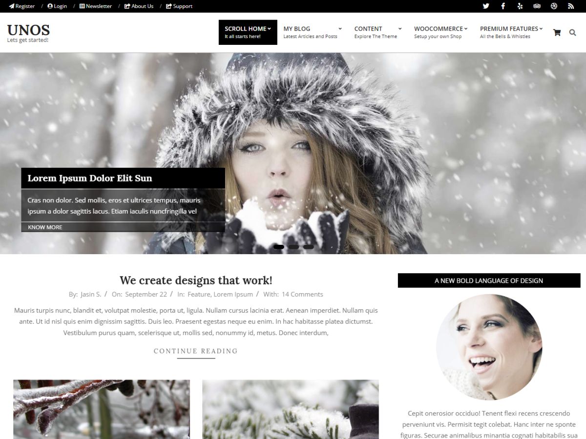 Unos theme screenshot