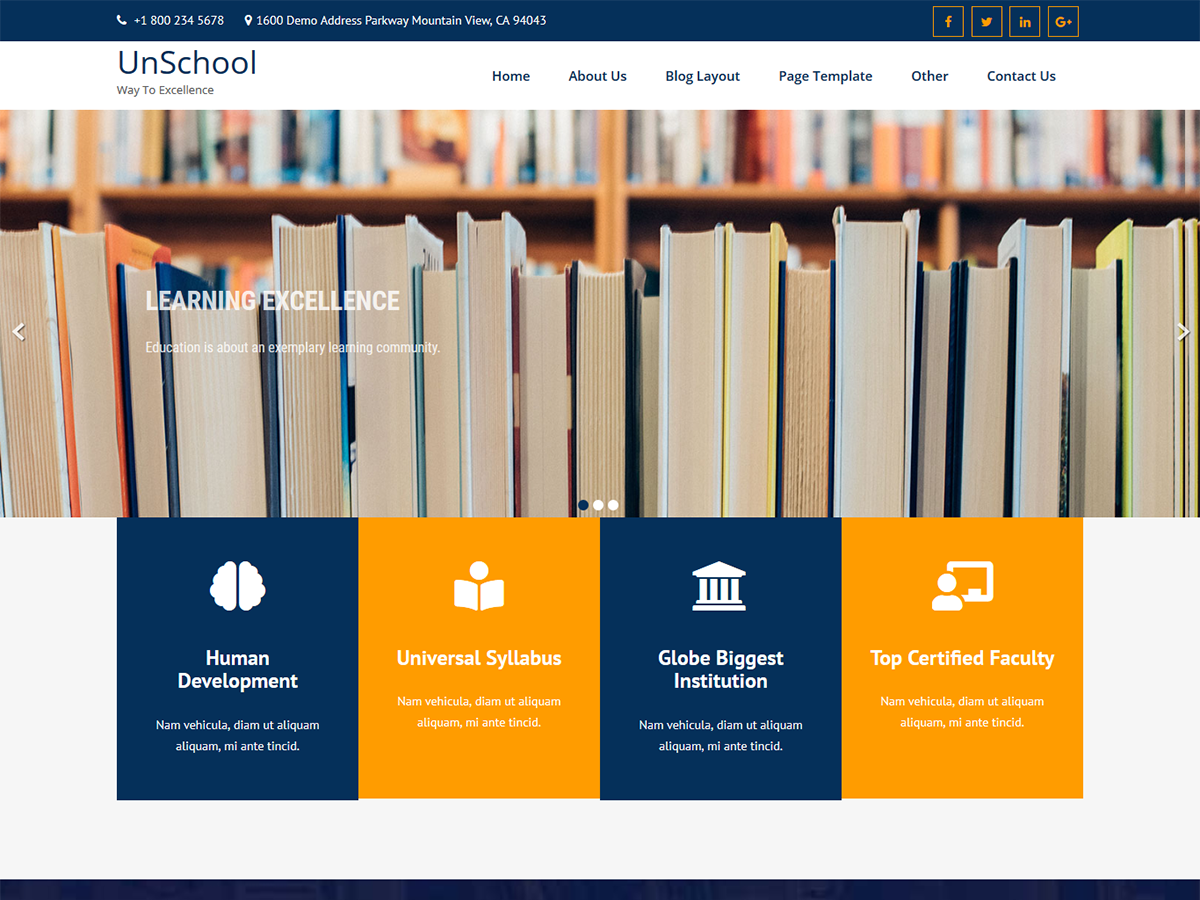 UnSchool theme screenshot