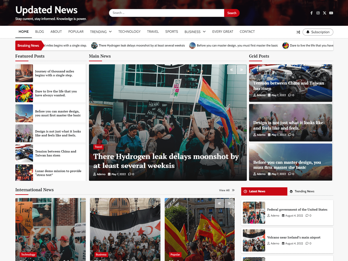 Updated News theme screenshot