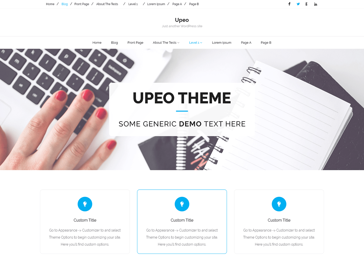 Upeo Blog theme screenshot
