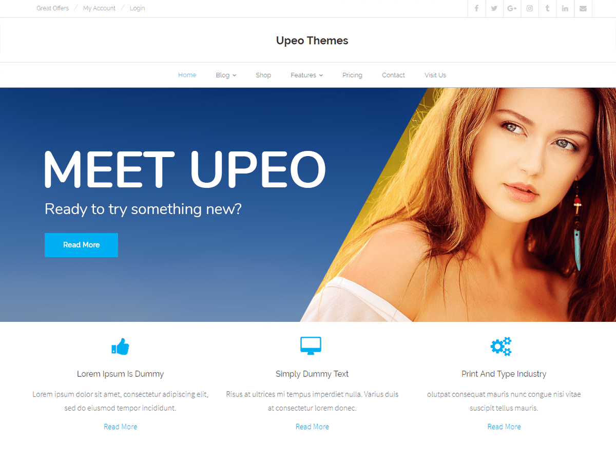 Upeo theme screenshot