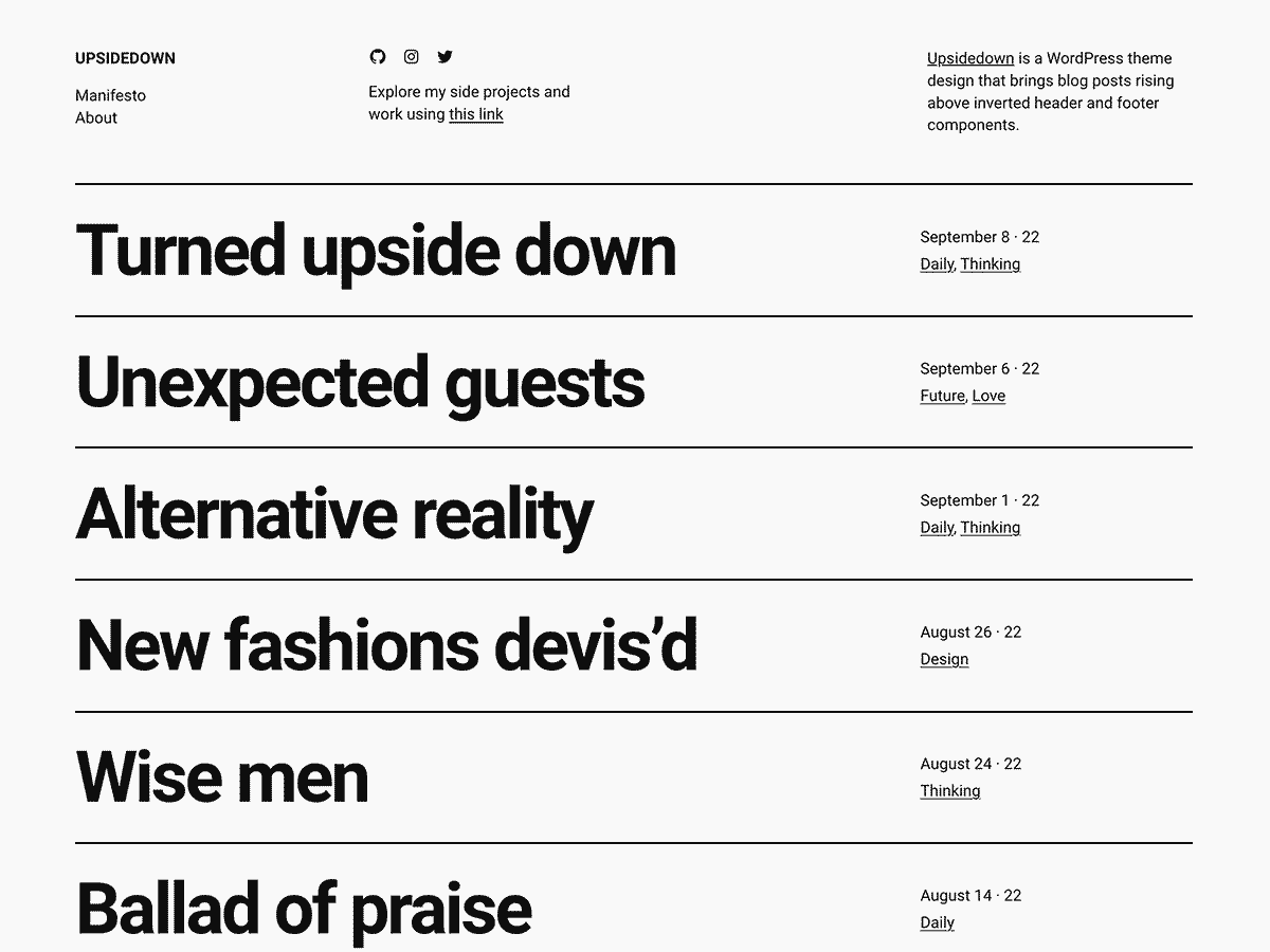Upsidedown theme screenshot