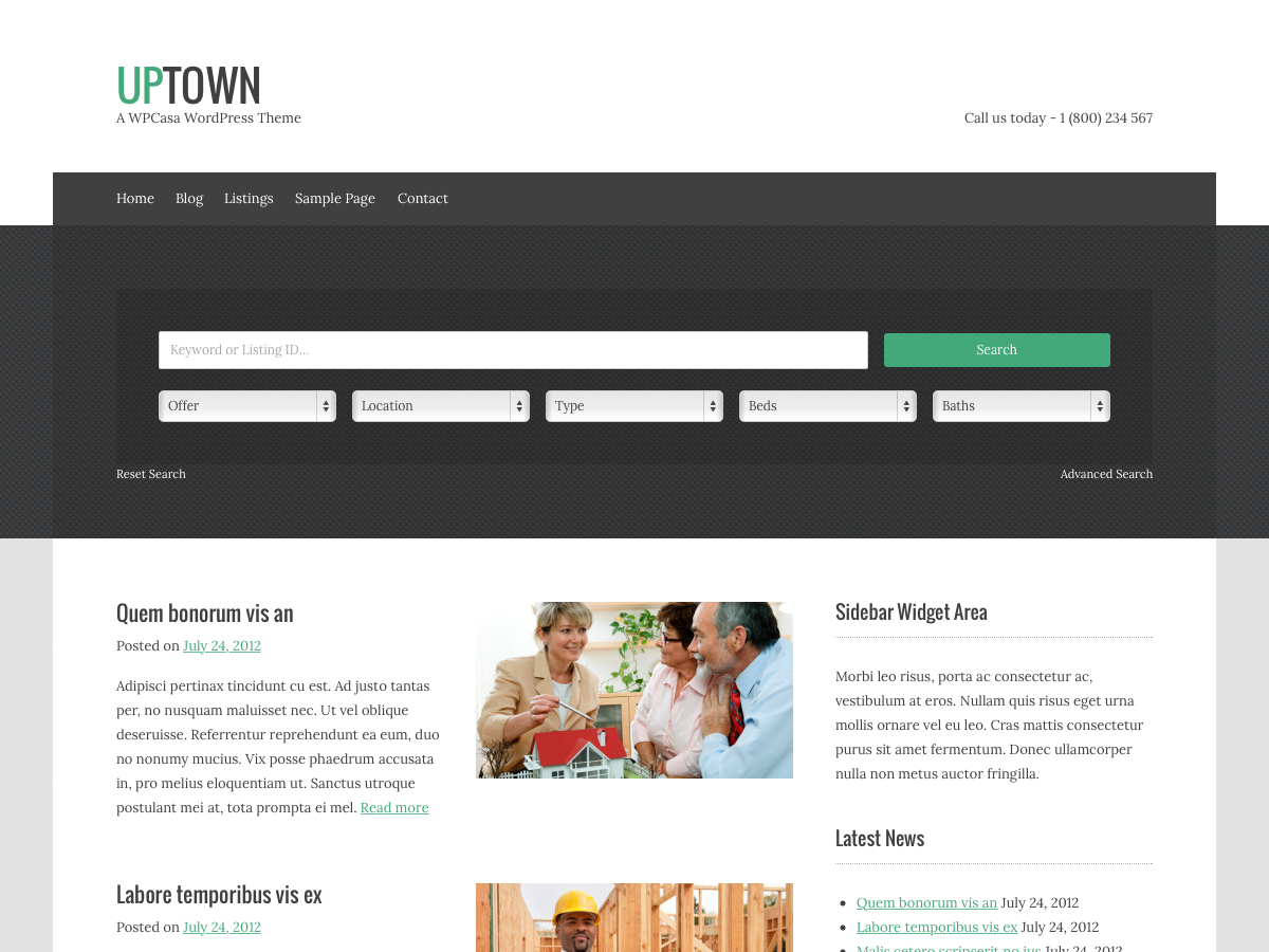 upTown theme screenshot