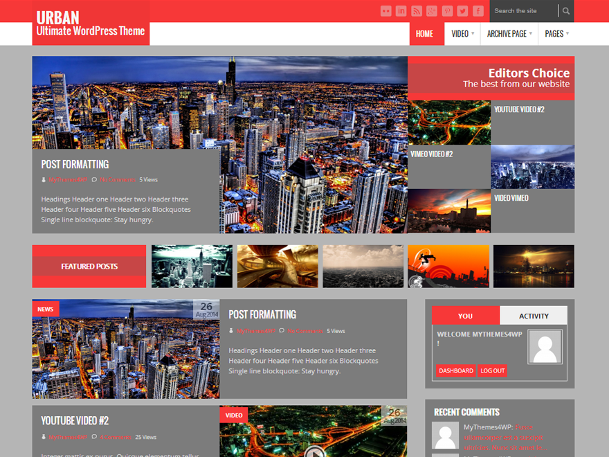 Urban Lite theme screenshot