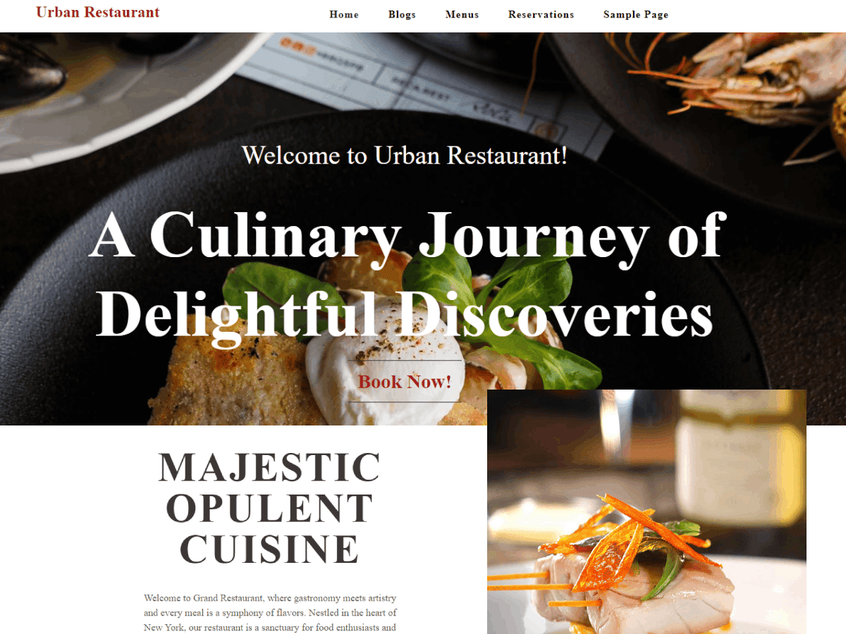 Urban Restaurant theme screenshot