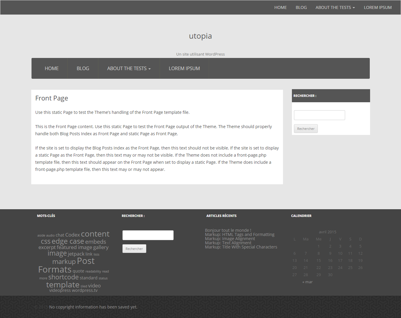 Utopia theme screenshot