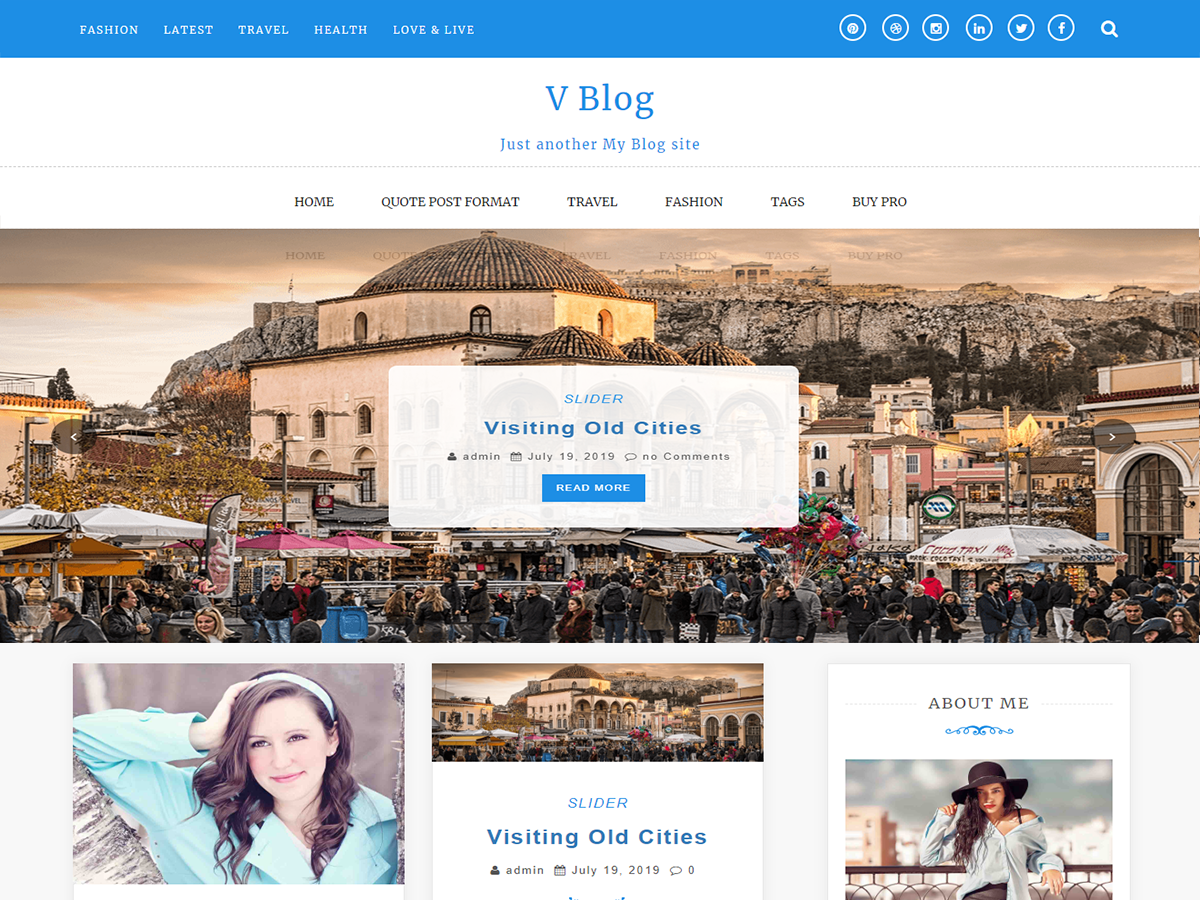 V Blog theme screenshot