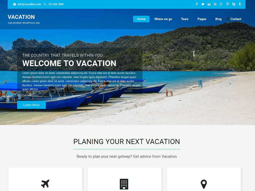 Vacation Lite theme screenshot