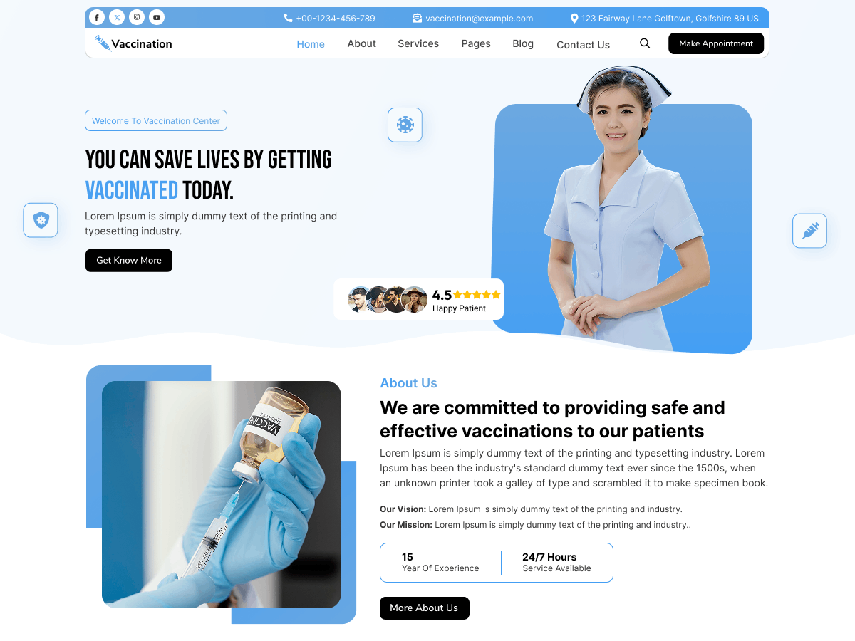 Vaccination Center theme screenshot