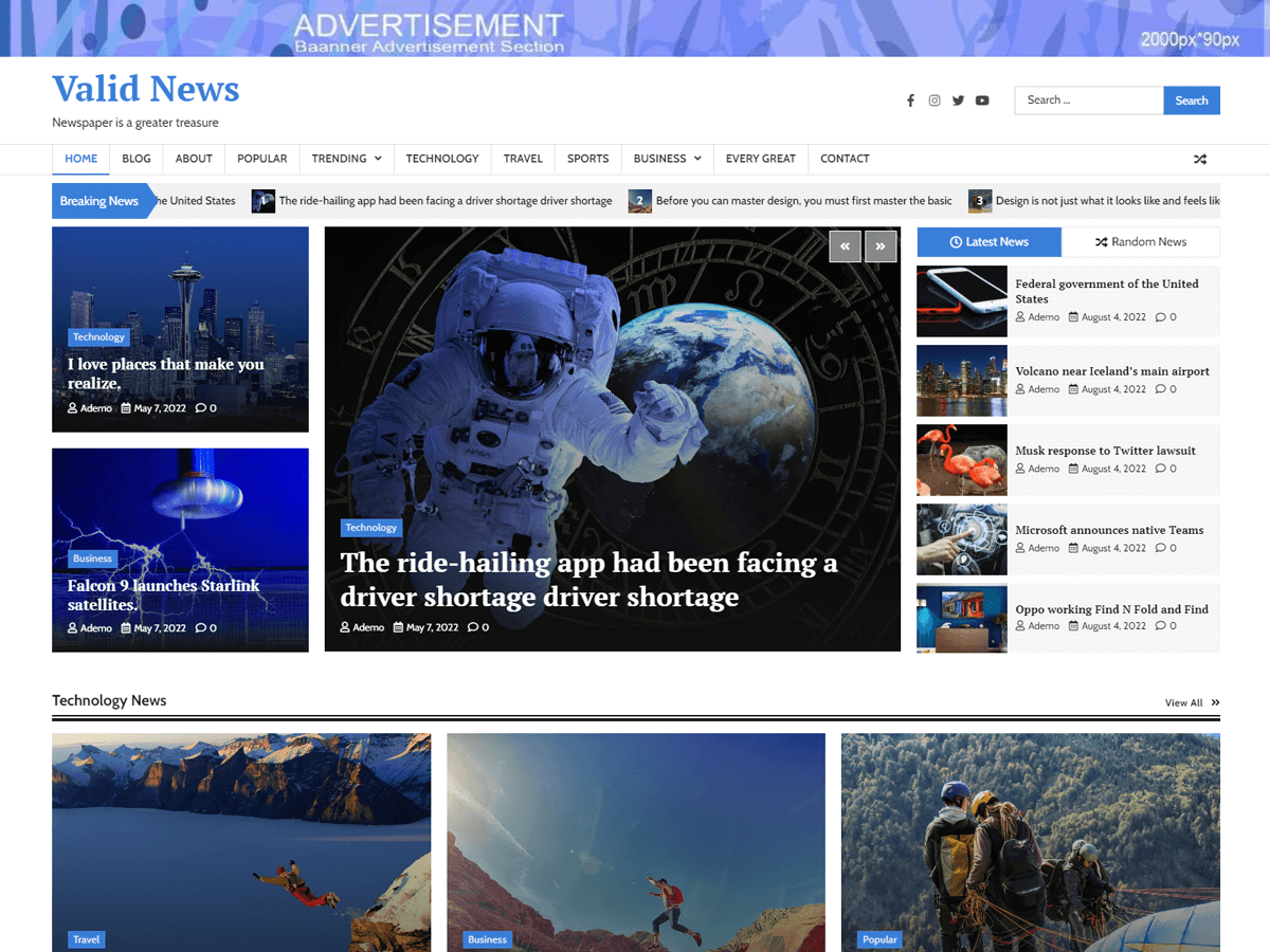 Valid News theme screenshot