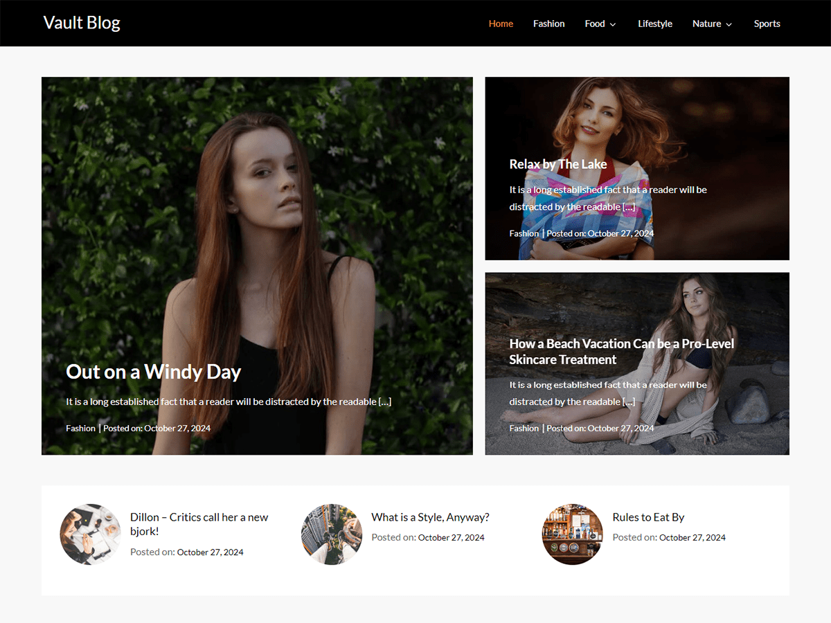 Vault Blog theme screenshot