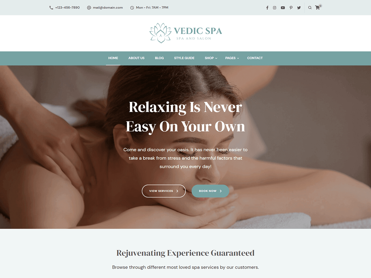 Vedic Spa theme screenshot