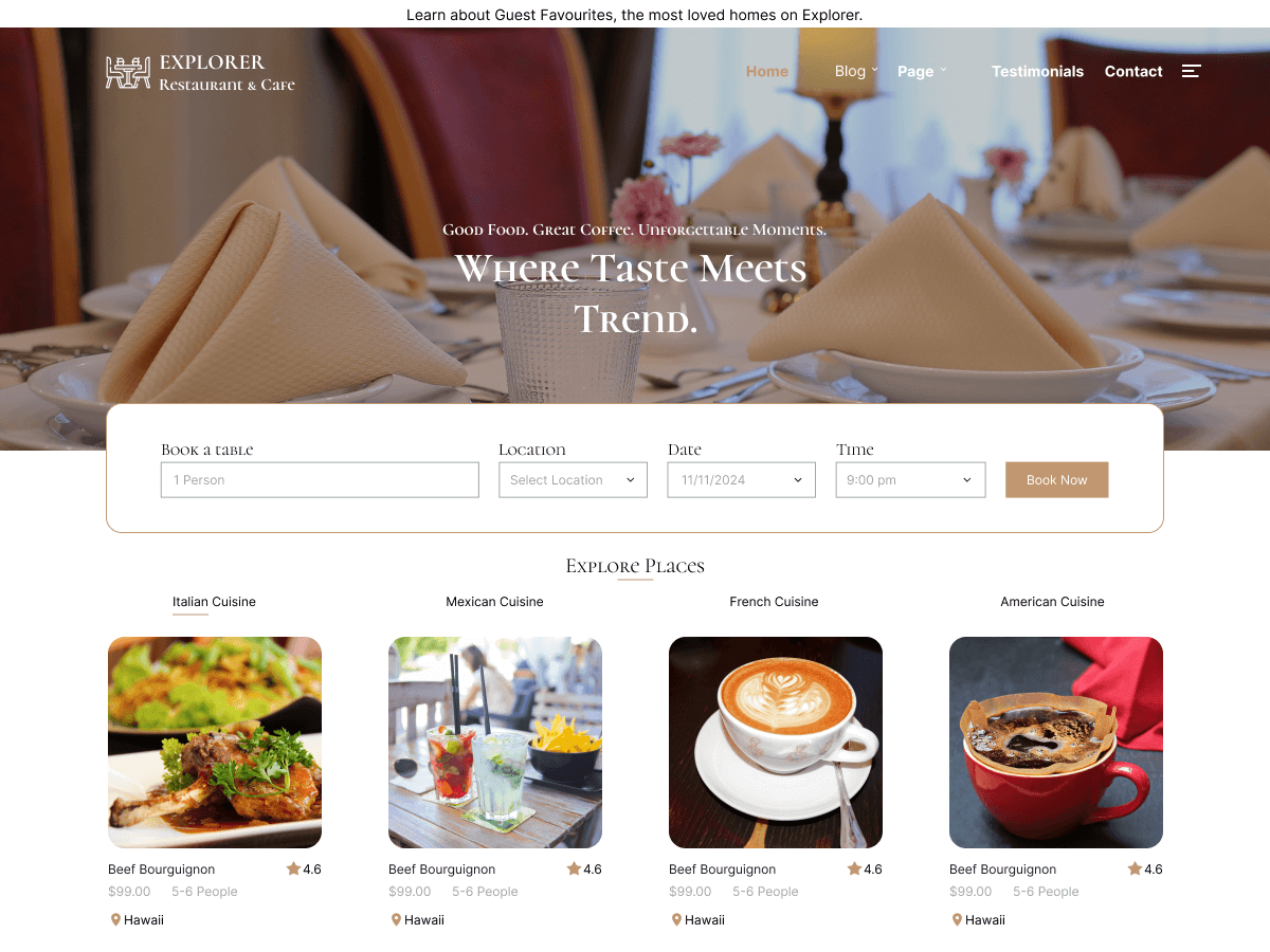 Vegan Cafe Restaurant theme screenshot