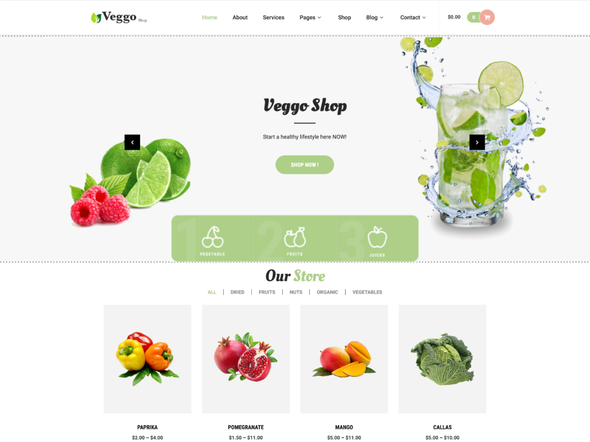 Veggo Shop theme screenshot