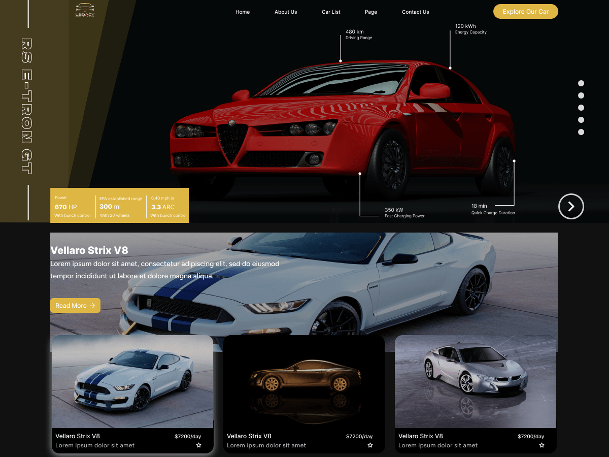 Vehicle Rental theme screenshot