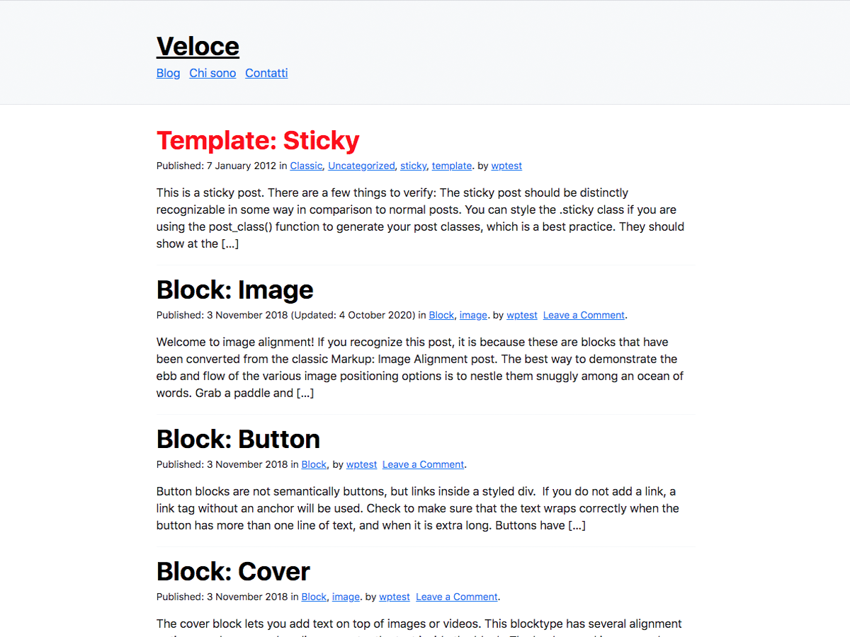 Veloce theme screenshot
