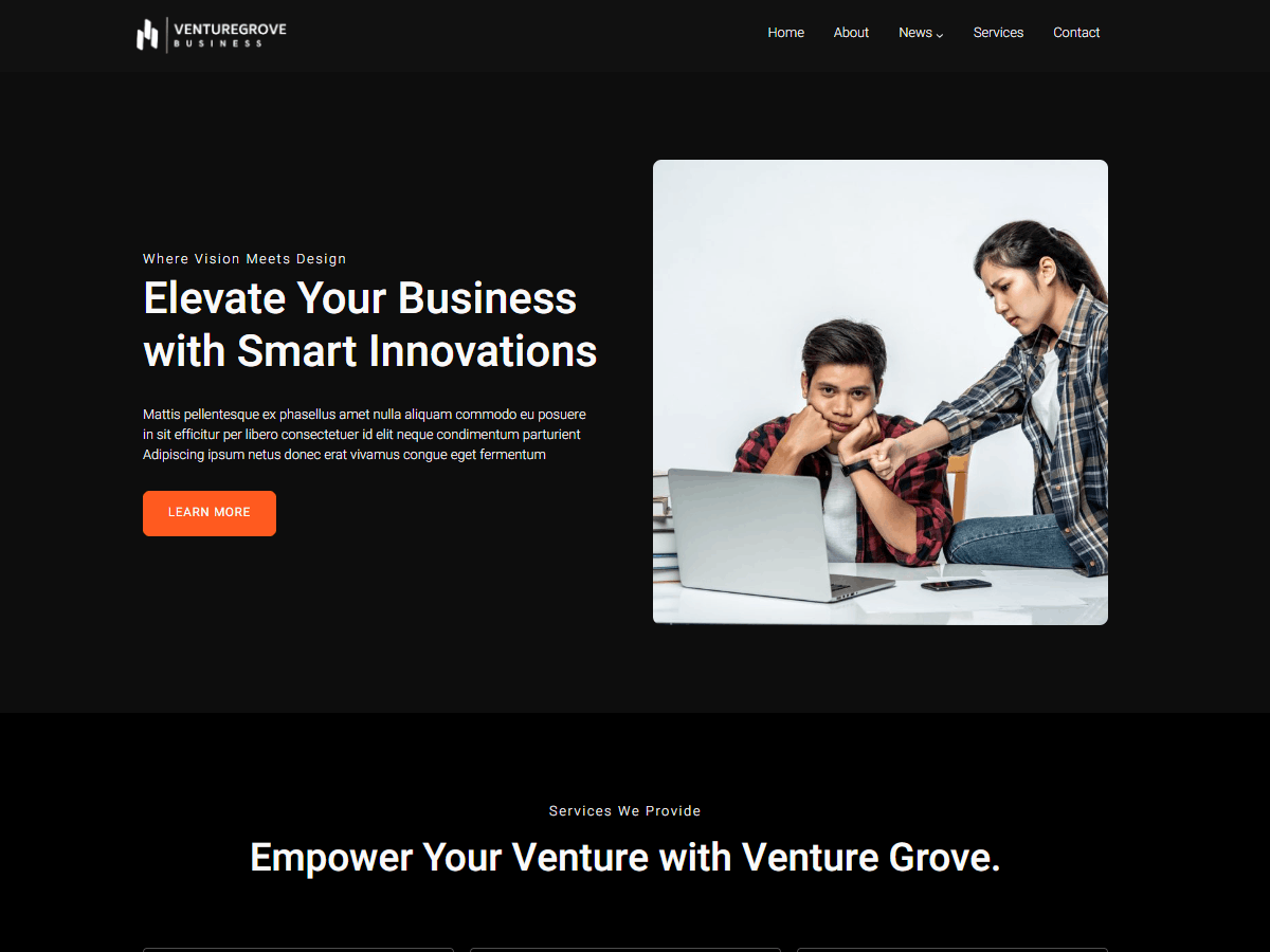 Venture Grove Dark theme screenshot