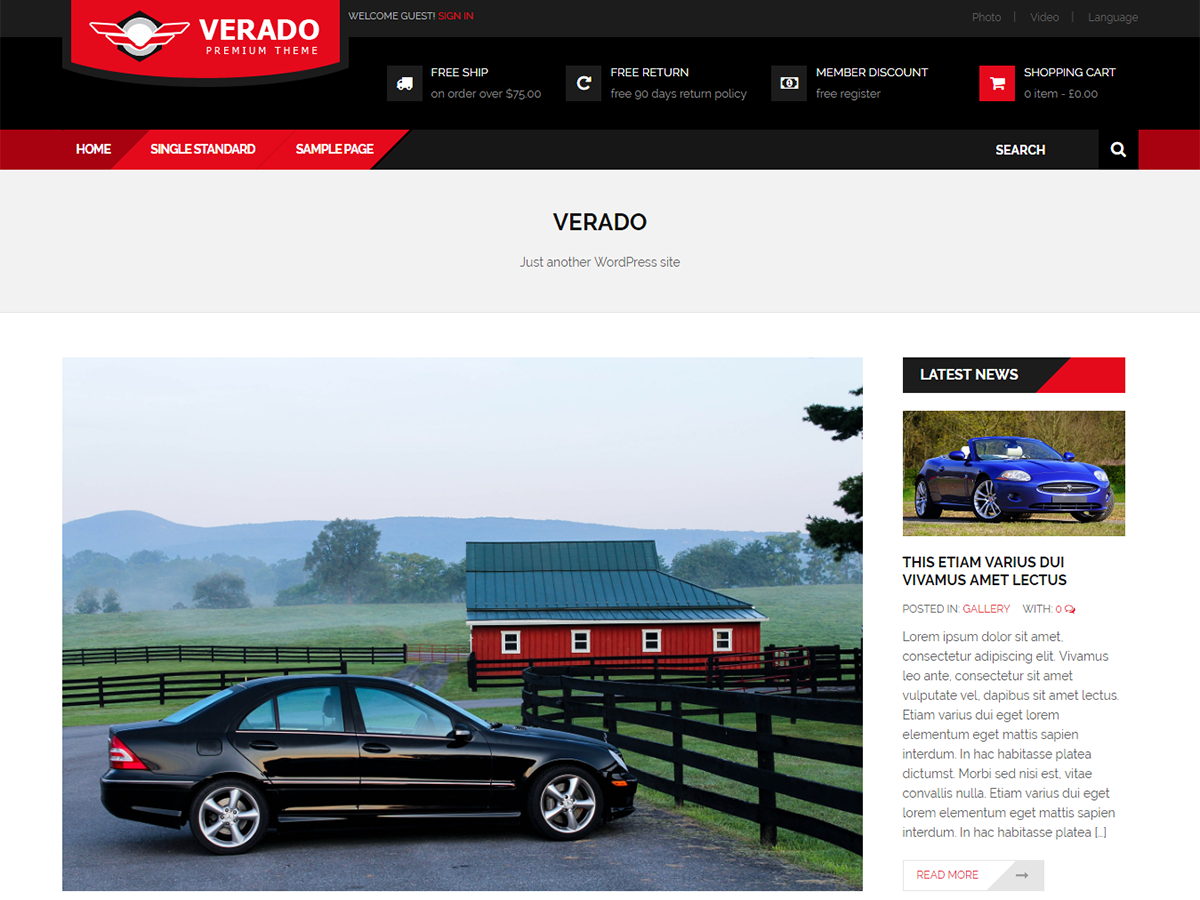 Verado Lite theme screenshot
