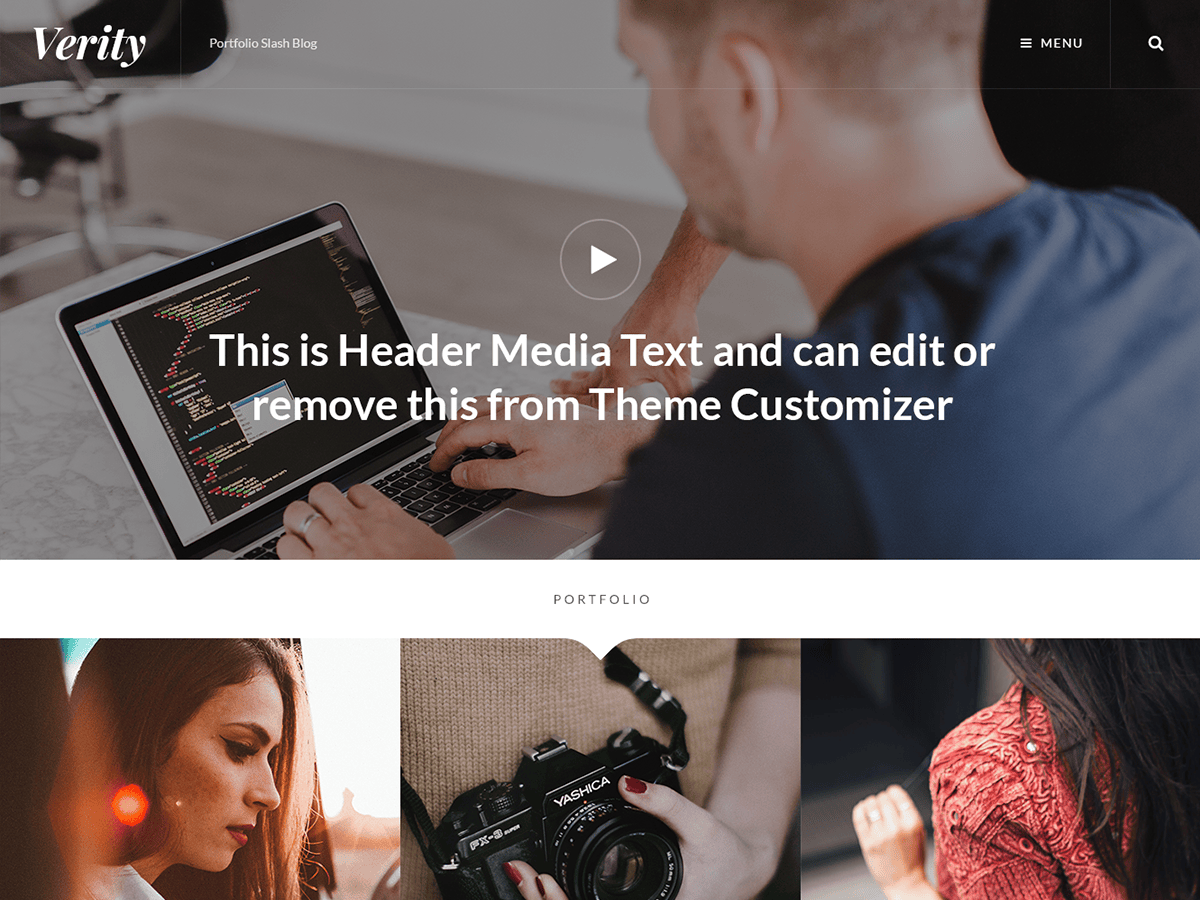 Verity theme screenshot