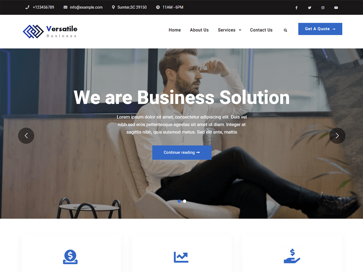Versatile Business theme screenshot