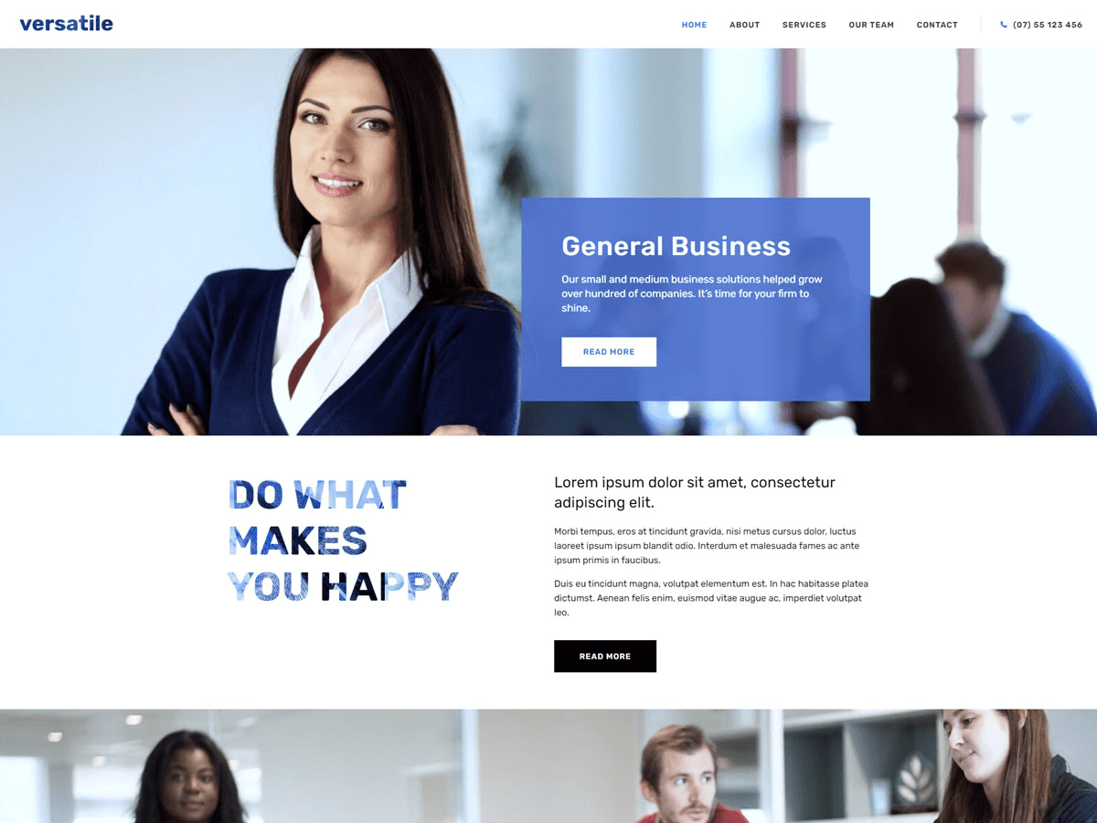Versatile Corporate theme screenshot