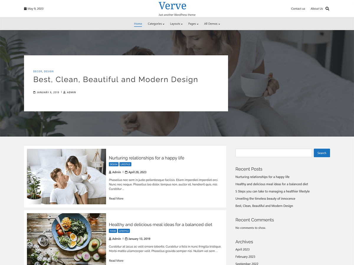 Verve Blog theme screenshot