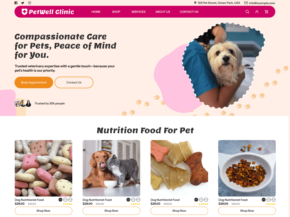 Veterinary Pet Wellness theme screenshot