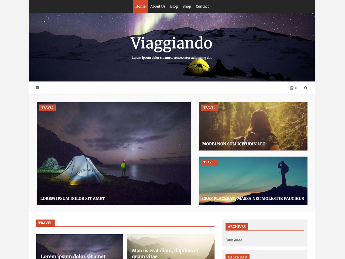 Viaggiando theme screenshot