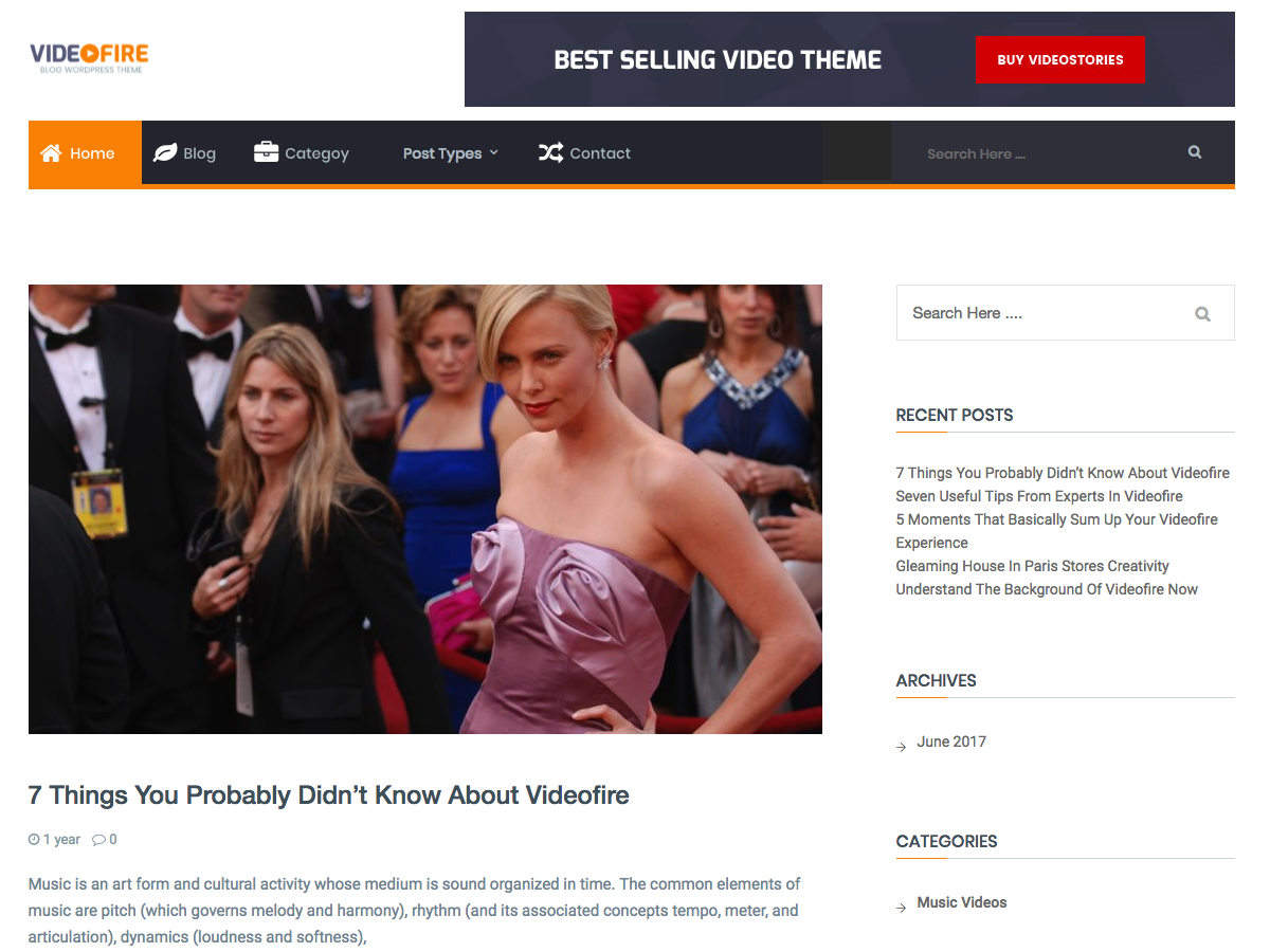 Videofire theme screenshot