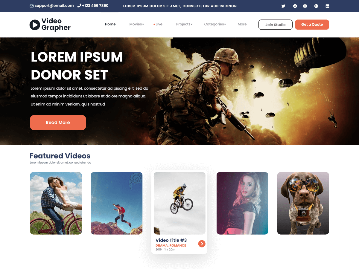 Videography theme screenshot