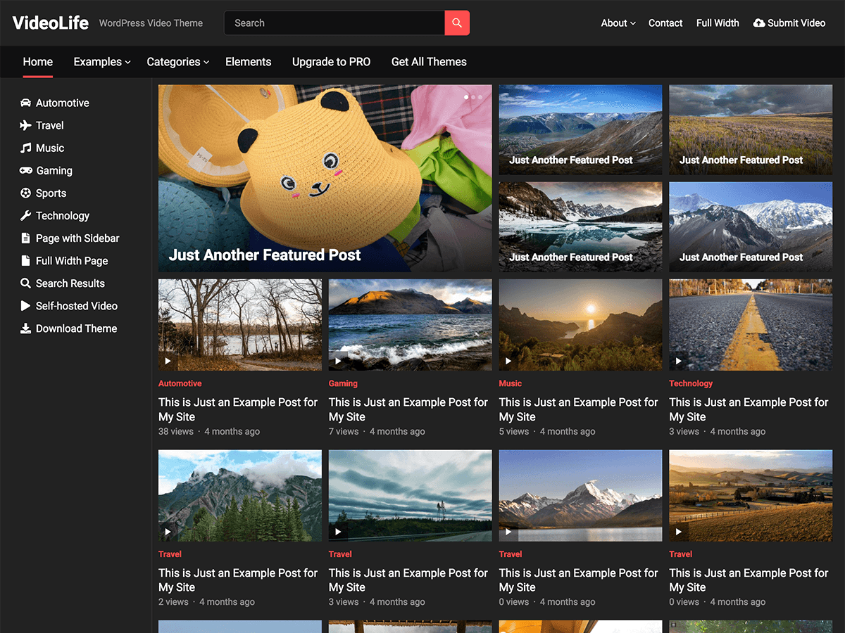 VideoLife theme screenshot