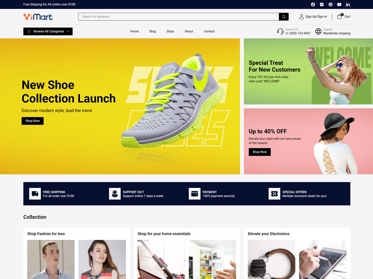 VIMart - Minimal Market theme screenshot