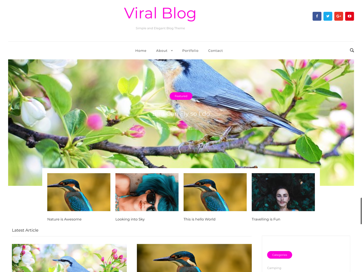 Viral Blog theme screenshot