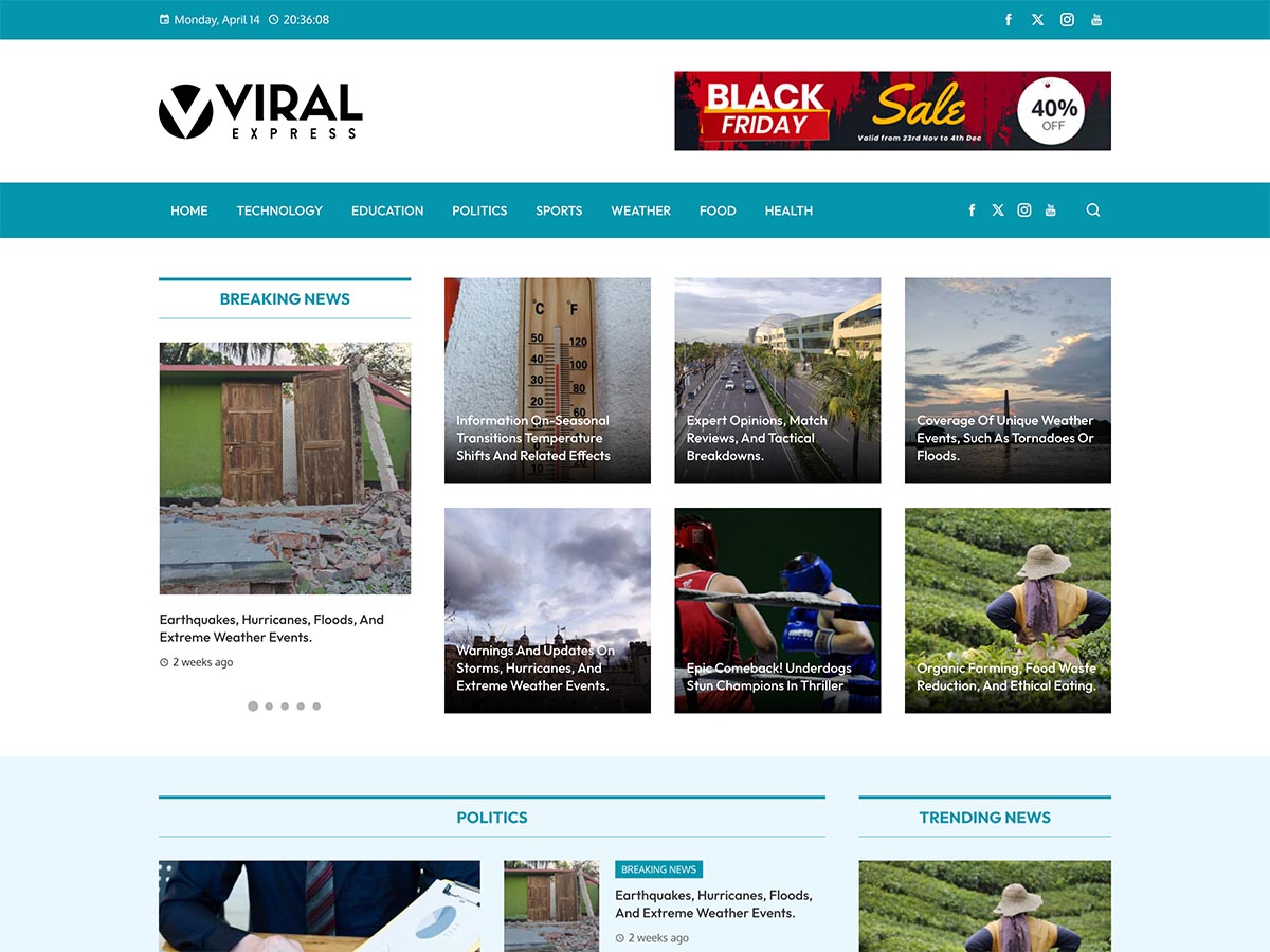 Viral Express theme screenshot