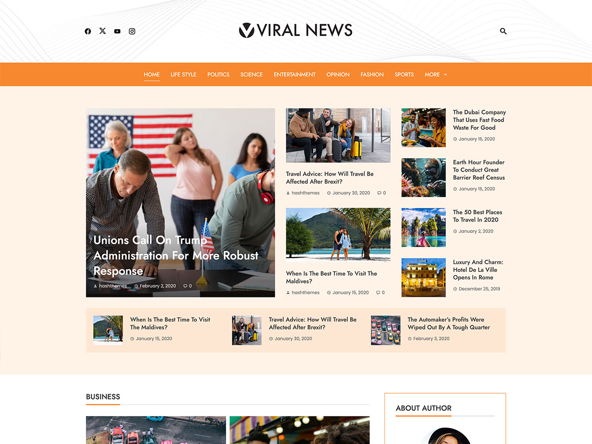Viral News theme screenshot
