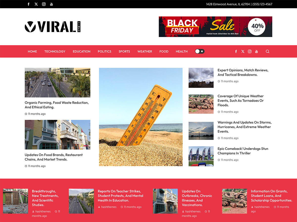 Viral Times theme screenshot