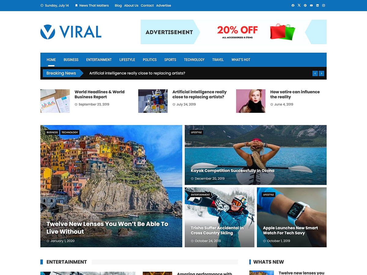 Viral theme screenshot