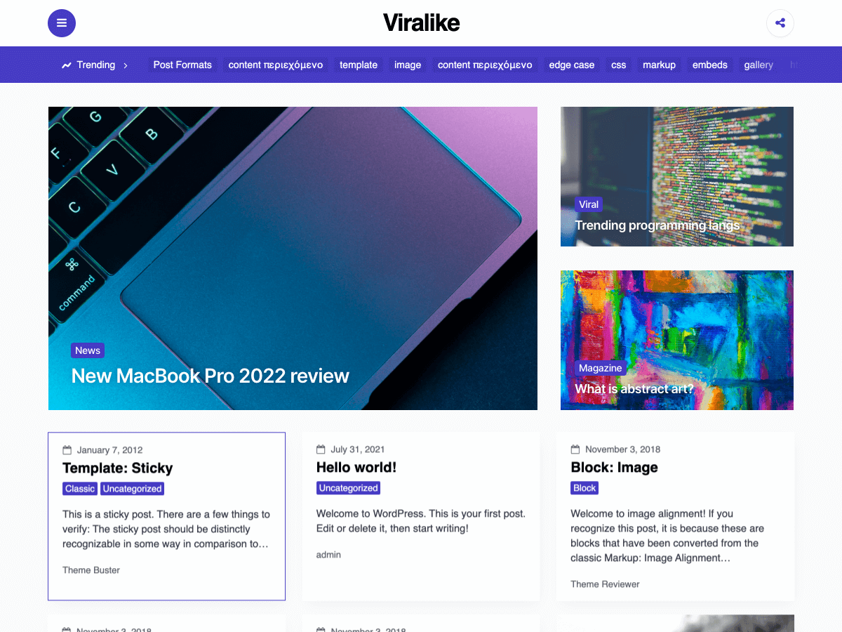 Viralike theme screenshot