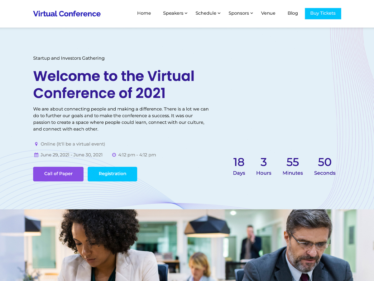 Virtual Conference theme screenshot