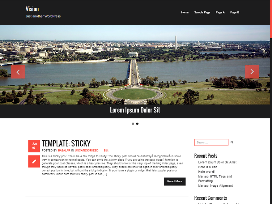 Vision theme screenshot