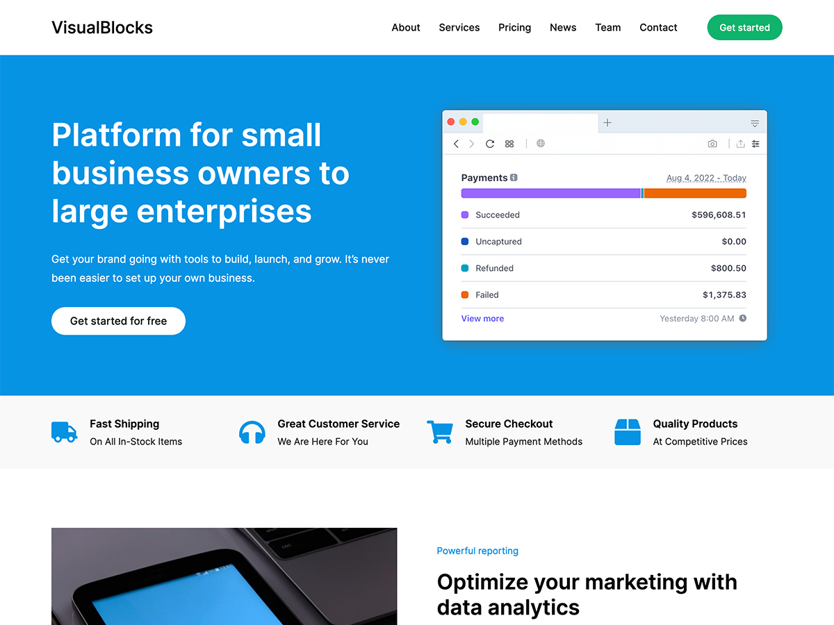 VisualBlocks theme screenshot