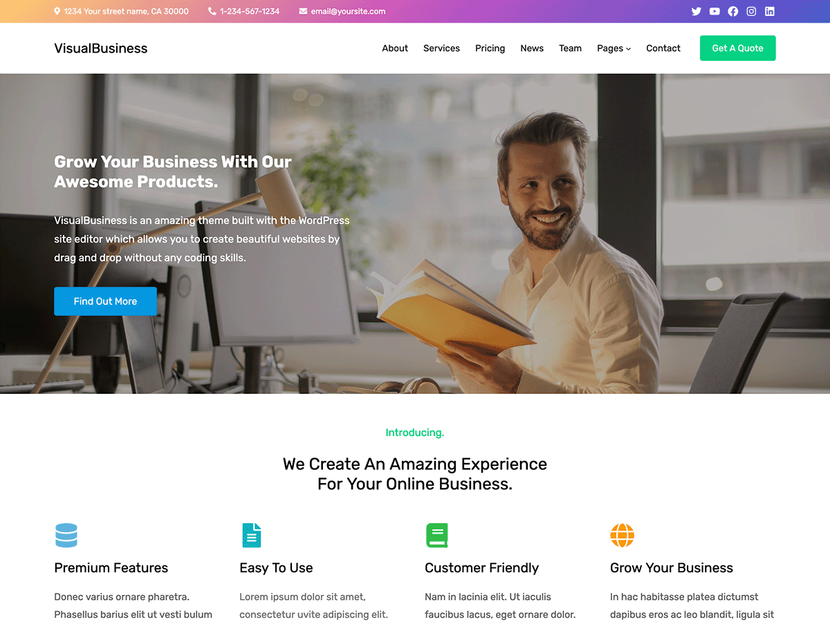 VisualBusiness theme screenshot