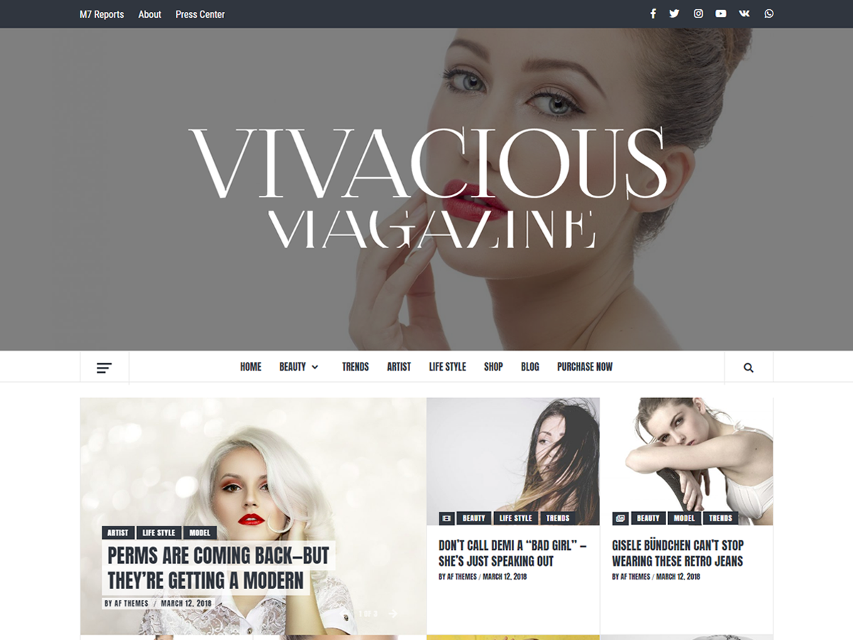 Vivacious Magazine theme screenshot